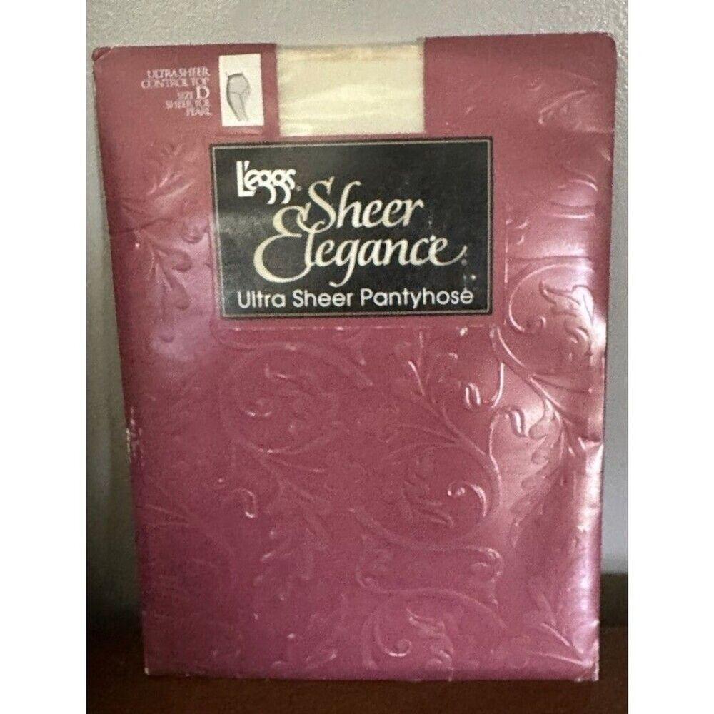 Leggs Sheer Elegance Ultra Sheer Pantyhose Size D Sheer Toe Pearl